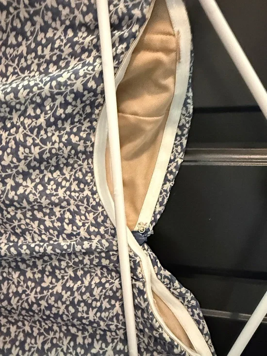 Veronica Beard Blue and White Strapless Ruched Floral Midi Dress - Picture 11 of 12